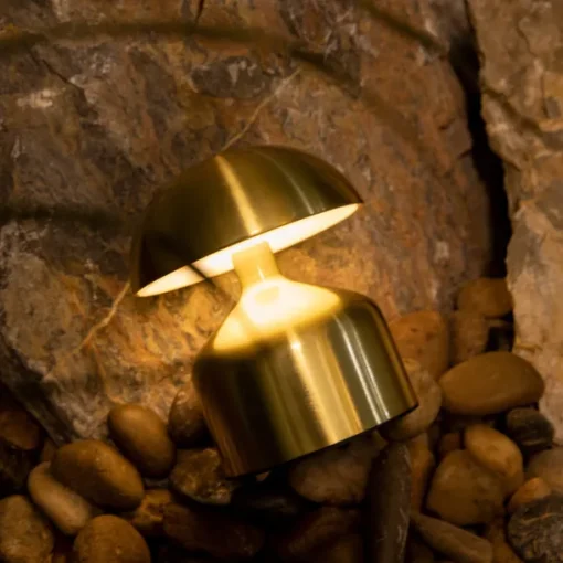 5.5" Mushroom Shaped Table Lamp Metal Rechargeable with 3-color Dimming Indoor Bedroom Living Room Atmosphere Table Lamp