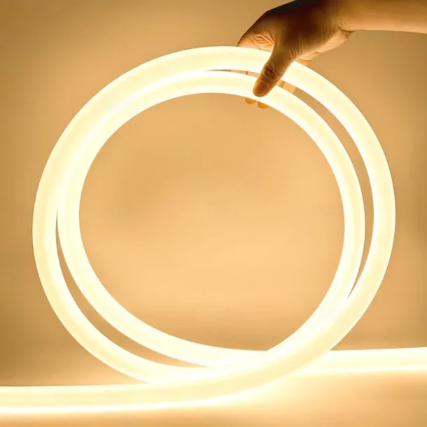 360 Neon Light LED Strip AC110 16-100 ft Flexible/Waterproof/ Dimmable Timing Warm White LED Rope Lightremote Control Suitable for Home/Garden/Building Decoration DIY Decor US Plug