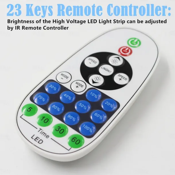 360 Neon Light LED Strip AC110 16-100 ft Flexible/Waterproof/ Dimmable Timing Warm White LED Rope Lightremote Control Suitable for Home/Garden/Building Decoration DIY Decor US Plug