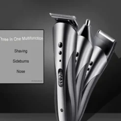2023 New 3 In 1 Hair Trimmer Shaver Professional Electric Rechargeable Cordless Hair Clipper Beard Nose Ear Hair Trimmer Red Black for Barber Men
