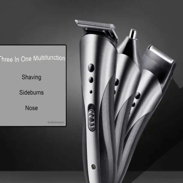 2023 New 3 In 1 Hair Trimmer Shaver Professional Electric Rechargeable Cordless Hair Clipper Beard Nose Ear Hair Trimmer Red Black for Barber Men