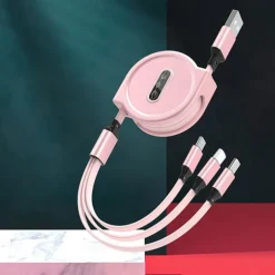 2023 New 3 In 1 Retractable USB Cable Mobile Phone Universal Charger Cable Fast Charging Cable USB Cable for Iphone for samsung for HUAWEI for Xiaomi for OPPO for Google