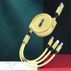 2023 New 3 In 1 Retractable USB Cable Mobile Phone Universal Charger Cable Fast Charging Cable USB Cable for Iphone for samsung for HUAWEI for Xiaomi for OPPO for Google