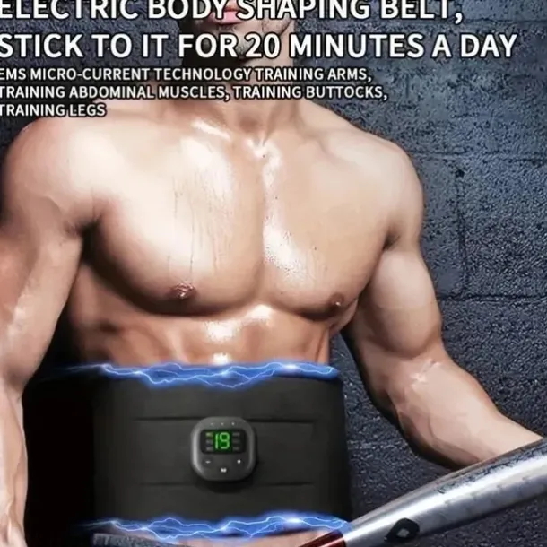 2023 New EMS Electric Abdominal Body Slimming Belt Waist Band Smart Abdomen Muscle Stimulator Abs Trainer Fitness