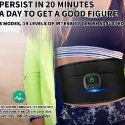 2023 New EMS Electric Abdominal Body Slimming Belt Waist Band Smart Abdomen Muscle Stimulator Abs Trainer Fitness