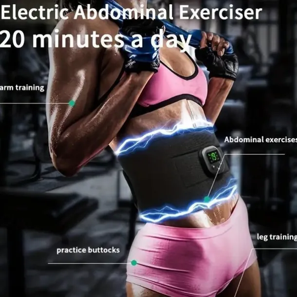 2023 New EMS Electric Abdominal Body Slimming Belt Waist Band Smart Abdomen Muscle Stimulator Abs Trainer Fitness