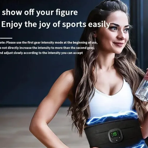 2023 New EMS Electric Abdominal Body Slimming Belt Waist Band Smart Abdomen Muscle Stimulator Abs Trainer Fitness