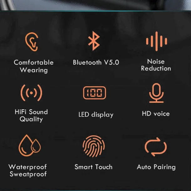 2023 New TWS Wireless Earphones Hifi Stereo Noise Cancelling Earbuds In Ear Touch Headsets Music Sports Earbuds For Smartphones