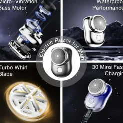 2023 New Upgrade Powerful Storm Shaver Men's Electric Shavers, Rechargeable USB Electric Shaver, Portable Mini Shaver, Pocket Size Wet and Dry, Easy One-Button Use