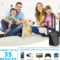 2023 Newest 2.4G WiFi Extender WiFi Booster Cover Up To 9800 Sq.ft & 50 Devices WiFi Range Extenders Signal Booster For Home Wireless Internet Signal Amplifier With Ethernet Port WiFi Repeater