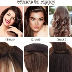 2 pack 4 inch Short Thick Hairpieces Adding Extra Hair Volume Clip in Hair Extensions Hair Topper for Thinning Hair Women Color Grey/Brown/Silver/White Mixed