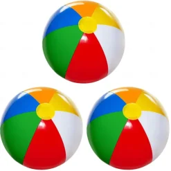 3 Pack 12" Inflatable Beach Balls for Kids - Toys & Toddlers, Pool Games, Toy Classic Rainbow Color