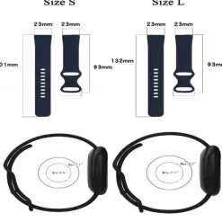 4 Pack 3 Pack Smart Watch Band Compatible with Fitbit Versa 4 Sense 2 Versa 3 Sense Soft Silicone Smartwatch Strap Adjustable Women Men Sport Band Replacement Wristband
