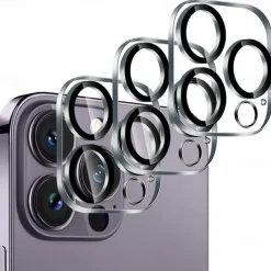 3 Pack Camera Lens Protector For Apple iPhone 16 iPhone 15 Pro Max Plus iPhone 14 Pro Max iPhone 13 iPhone 12 Tempered Glass 9H Hardness High Definition Scratch Proof