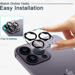 3 Pack Camera Lens Protector For Apple iPhone 16 iPhone 15 Pro Max Plus iPhone 14 Pro Max iPhone 13 iPhone 12 Tempered Glass 9H Hardness High Definition Scratch Proof