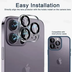 3 Pack Camera Lens Protector For Apple iPhone 16 iPhone 15 Pro Max Plus iPhone 14 Pro Max iPhone 13 iPhone 12 Tempered Glass 9H Hardness High Definition Scratch Proof
