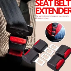 2 Pack Car Seat Belt Clip Extension Plug Seat Belt Extenders for Cars Universal Black Car Safety Seat Lock Buckle Seatbelt Clip Extender Automotive Converter Accessories