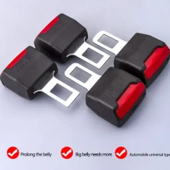 2 Pack Car Seat Belt Clip Extension Plug Seat Belt Extenders for Cars Universal Black Car Safety Seat Lock Buckle Seatbelt Clip Extender Automotive Converter Accessories