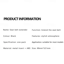 2 Pack Car Seat Belt Clip Extension Plug Seat Belt Extenders for Cars Universal Black Car Safety Seat Lock Buckle Seatbelt Clip Extender Automotive Converter Accessories