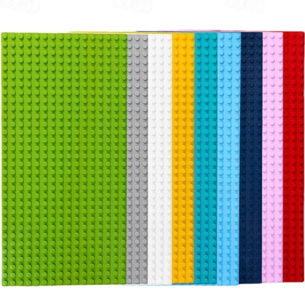 4 Pack Classic Baseplates Building Plates for Building Bricks Compatible with All Major Brands and Activity Table-Baseplate 10 x 10 Age 3 and up Multicolored