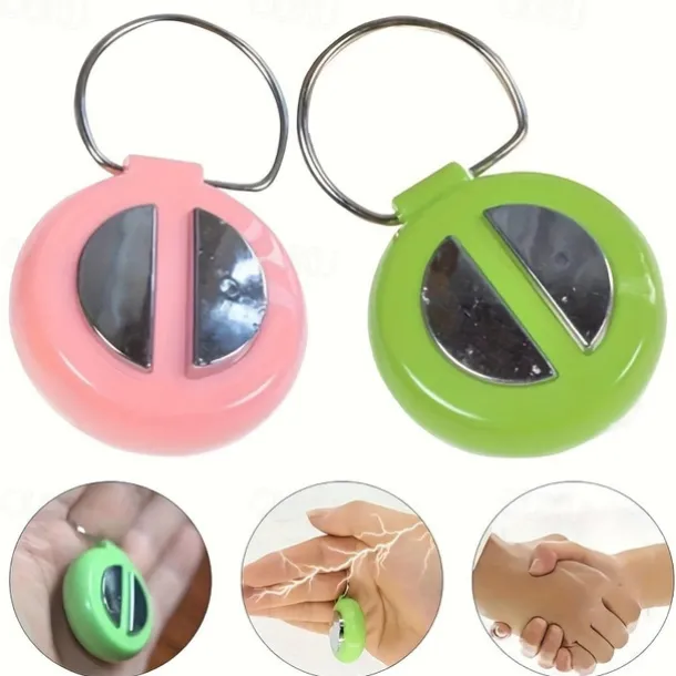 2 PACK Electric Shock Handshake Gag Toy Keychain - Safe and Durable Prank Item for Teens & Adults 14 Age Group - Perfect for April Fools' Day and Party Tricks