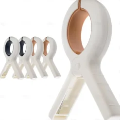 4 Pack Extra Large Beach Towel Clips,5.1 Inch Towel Clips for Beach Chairs Cruise Heavy Duty, Towel Holder Clips for Clothes Pool Boat, 2 Colors Khaki and Blue