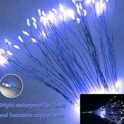 4 Pack Firework Lights Christmas Lights Decorations Starburst LED Copper Wire String Lights 8 Modes Battery Operated Fairy Lights with Remote Wedding Christmas Decorative Hanging Lights for Party Patio Garden Decoration120/200Led