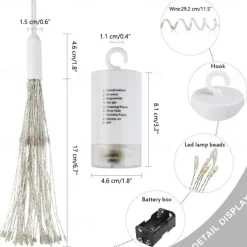 4 Pack Firework Lights Christmas Lights Decorations Starburst LED Copper Wire String Lights 8 Modes Battery Operated Fairy Lights with Remote Wedding Christmas Decorative Hanging Lights for Party Patio Garden Decoration120/200Led