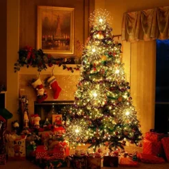 4 Pack Firework Lights Christmas Lights Decorations Starburst LED Copper Wire String Lights 8 Modes Battery Operated Fairy Lights with Remote Wedding Christmas Decorative Hanging Lights for Party Patio Garden Decoration120/200Led