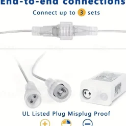 1 Pack Icicle Christmas Lights, 10M 400 LED 8 Modes and Timer With 60 Drops, Icicle Christmas Lights with Timer, Waterproof Connectable Outdoor String Lights for Holiday, Wedding, Christmas