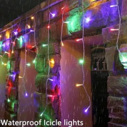 1 Pack Icicle Christmas Lights, 10M 400 LED 8 Modes and Timer With 60 Drops, Icicle Christmas Lights with Timer, Waterproof Connectable Outdoor String Lights for Holiday, Wedding, Christmas