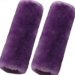 2 Pack Imitation Sheepskin Seat Belt Pads, Soft Shoulder and Neck Cushion, Imitation Wool, Car Interior Accessory