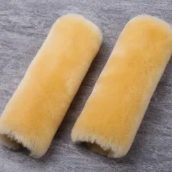 2 Pack Imitation Sheepskin Seat Belt Pads, Soft Shoulder and Neck Cushion, Imitation Wool, Car Interior Accessory
