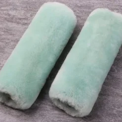 2 Pack Imitation Sheepskin Seat Belt Pads, Soft Shoulder and Neck Cushion, Imitation Wool, Car Interior Accessory