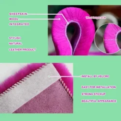 2 Pack Imitation Sheepskin Seat Belt Pads, Soft Shoulder and Neck Cushion, Imitation Wool, Car Interior Accessory