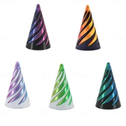5 Pack Impossible Pyramid Passthrough Sculpture, Pass Through Pyramid Fidget Toy 3D Printed Spiral Cone Fidget Toy, Mini Vortex Thread Illusion, Desktop Deco Souvenir Gift Mini Stress Relief Desk Toy