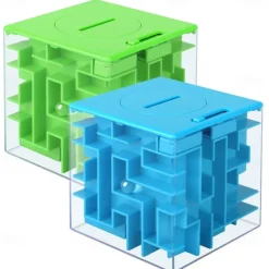 2 Pack Maze Piggy Bank Funny Money Jars Money Maze Puzzle Box Perfect Money Holder Puzzle and Brain Teasers for Teenagers and Adults