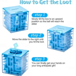 2 Pack Maze Piggy Bank Funny Money Jars Money Maze Puzzle Box Perfect Money Holder Puzzle and Brain Teasers for Teenagers and Adults