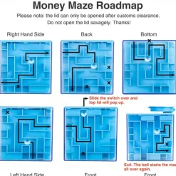 2 Pack Maze Piggy Bank Funny Money Jars Money Maze Puzzle Box Perfect Money Holder Puzzle and Brain Teasers for Teenagers and Adults