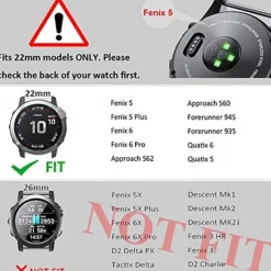 [4 Pack] Silicone Watch Bands for Garmin Fenix 6 – Quick Release Replacement Sport Strap with Secure Clasp, Soft & Durable Wristband