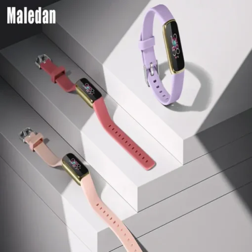 6 Pack Smart Watch Band Compatible with Fitbit Luxe Soft Silicone Smartwatch Strap Adjustable Solo Loop Women Men Sport Band Replacement Wristband