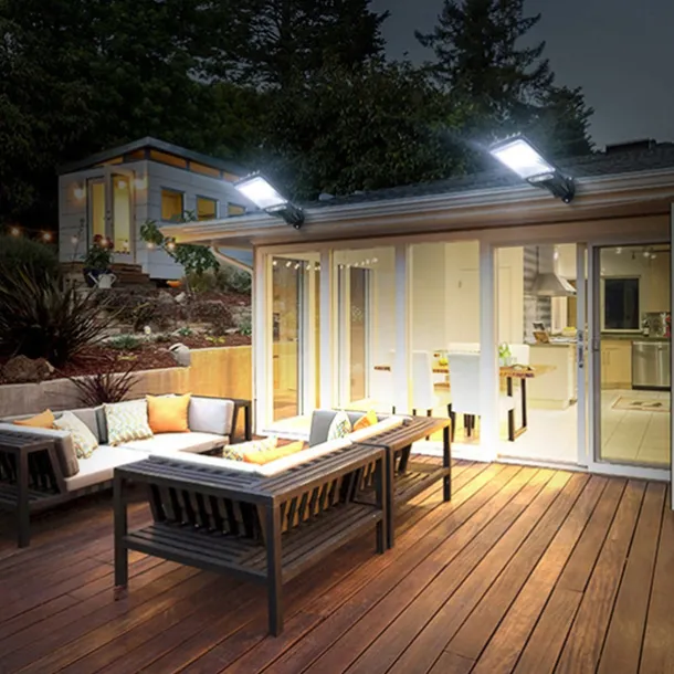 2 Pack Solar Flood Lights Street Lights Outdoor Motion Sensor LED Wall Lights Flood Lights Remote Control Solar Street Lamp Waterproof Induction Garden Lamp Wall Lamp Garden Lamp