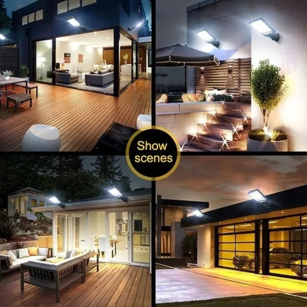 2 Pack Solar Flood Lights Street Lights Outdoor Motion Sensor LED Wall Lights Flood Lights Remote Control Solar Street Lamp Waterproof Induction Garden Lamp Wall Lamp Garden Lamp