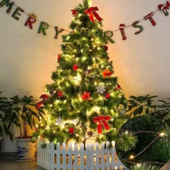 2 Pack Solar String Lights Christmas Lights Decoration Outdoor 12m 120LEDs Fairy Copper Wire Lights with 8 Modes Waterproof Decoration Copper Wire Lights for Patio Yard Trees Christmas Wedding Party