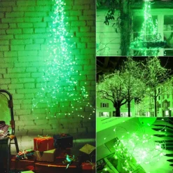 2 Pack Solar String Lights Christmas Lights Decoration Outdoor 12m 120LEDs Fairy Copper Wire Lights with 8 Modes Waterproof Decoration Copper Wire Lights for Patio Yard Trees Christmas Wedding Party