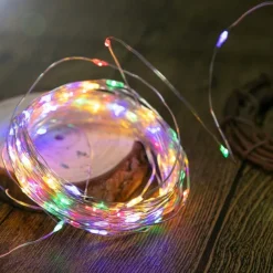 2 Pack Solar String Lights Christmas Lights Decoration Outdoor 12m 120LEDs Fairy Copper Wire Lights with 8 Modes Waterproof Decoration Copper Wire Lights for Patio Yard Trees Christmas Wedding Party