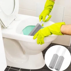 2 Pack Toilet Cleaner Hard Water Build up Remover with Ergonomic Handle, Toilet Bowl Stain Ring Remover, Pumice Stone Toilet Cleaner Tool Stain Hard Water Ring Remover for Toilet, Pool, Bathroom, Sink