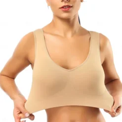 2 Pack Underwear Women's Plus Size Deep U Comfortable Beauty Back Yoga Vest with Pads No Steel Ring Gathered Shock-proof Sports Bra Home Outfits