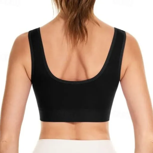 2 Pack Underwear Women's Plus Size Deep U Comfortable Beauty Back Yoga Vest with Pads No Steel Ring Gathered Shock-proof Sports Bra Home Outfits