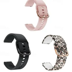 3 Pack Watch Band for Garmin Forerunner 255S / 255S Music Venu 2S Vivoactive 4S Vivomove 3S Soft Silicone Replacement Strap Quick Release 18mm Sport Band Wristband